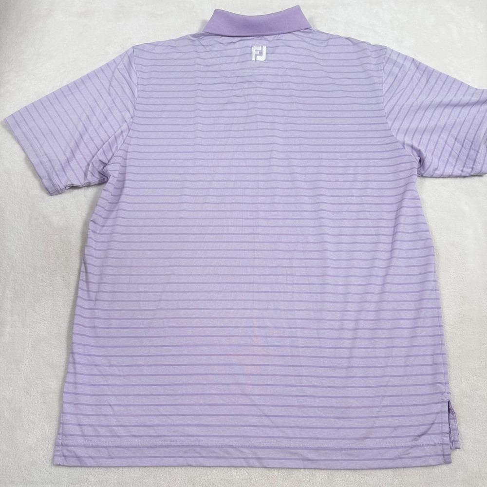 FootJoy Mens ProDry Striped Golf Polo Shirt Purple Lavender Medium 25520 - Picture 6 of 8
